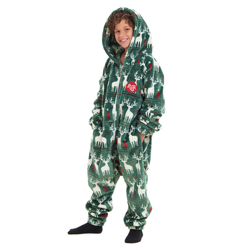 Snuggs Kids Blanket Onesie Green christmas